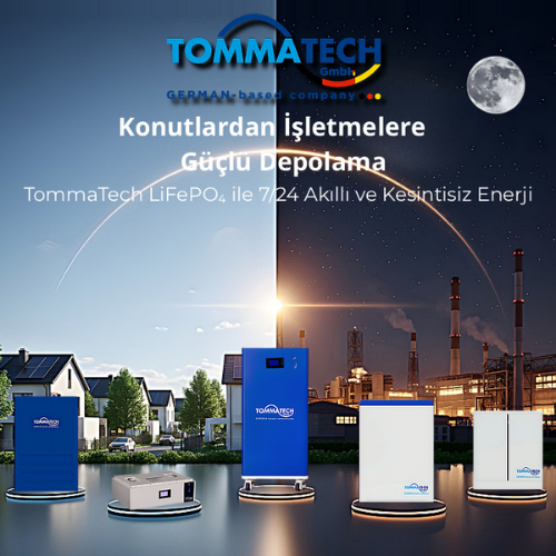 Konutlardan İşletmelere Güçlü Depolama — TommaTech LiFePO₄ ile Enerjiyi Akıllı Yönetin
