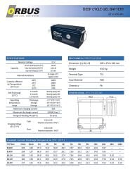 Orbus 12 V 150 Amper Derin Döngü Karbon Jel Akü