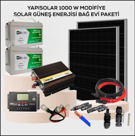 Yapısolar 1000 W Solar Güneş Enerjisi Bağ Evi M Paketi