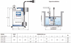 Pedrollo Top 2 Gm Gizli Flatörlü Plastik Gövdeli Drenaj Dalgıç Pompa