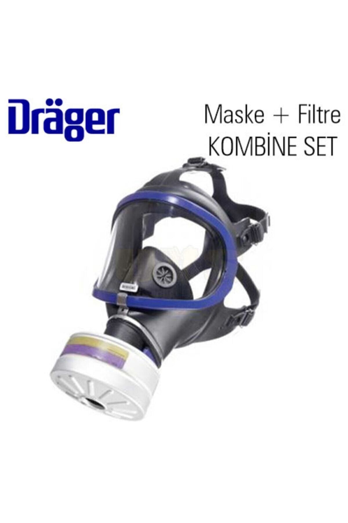 Drager 6300 Tam Yüz Gaz Maskesi + A2b2e2k1 Filtreli Kombine Set