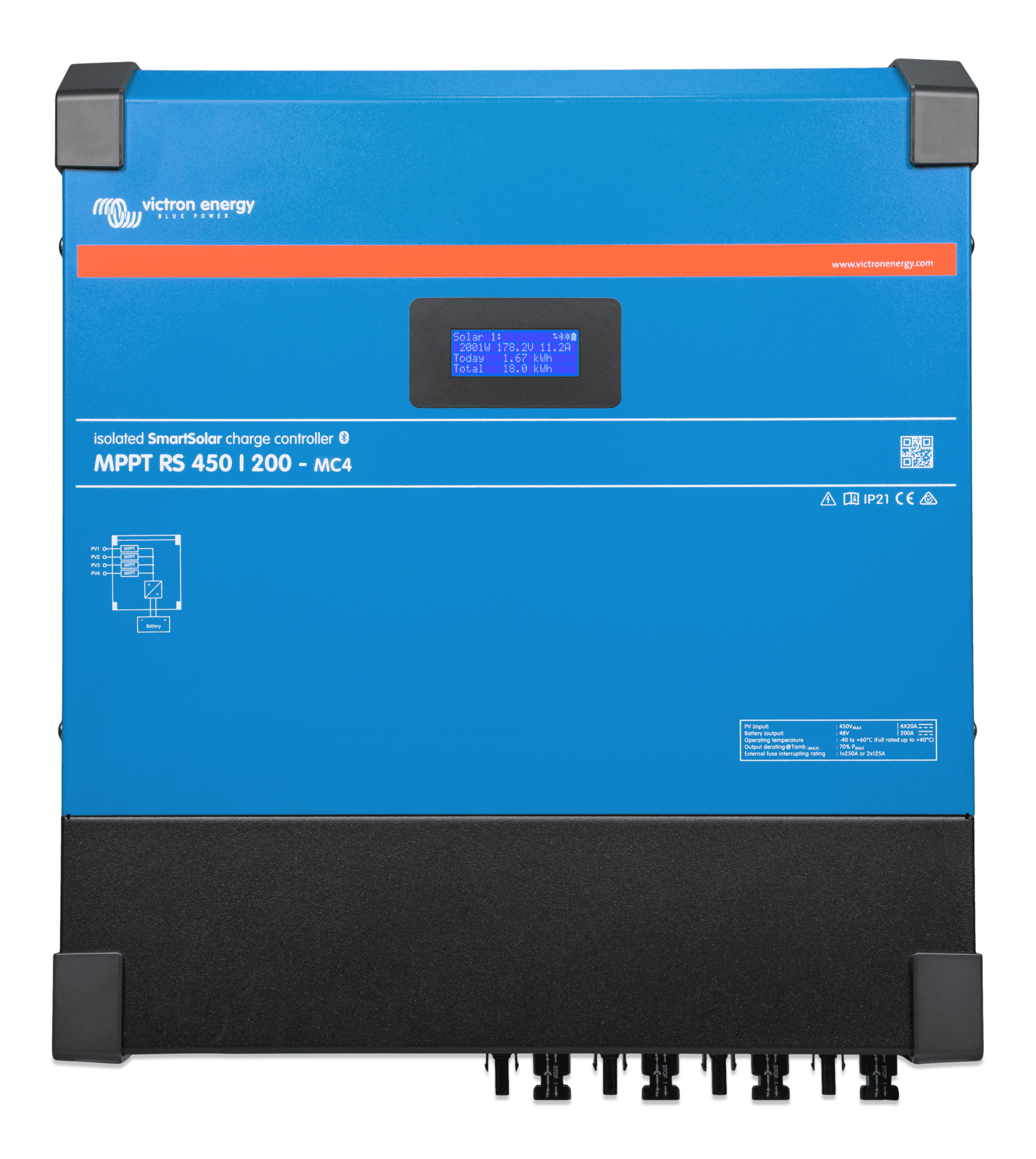 Victron Solar Şarj Kontrol Cihazı SmartSolar MPPT RS 450/200-MC4 Charge Controller (SCC145120510)