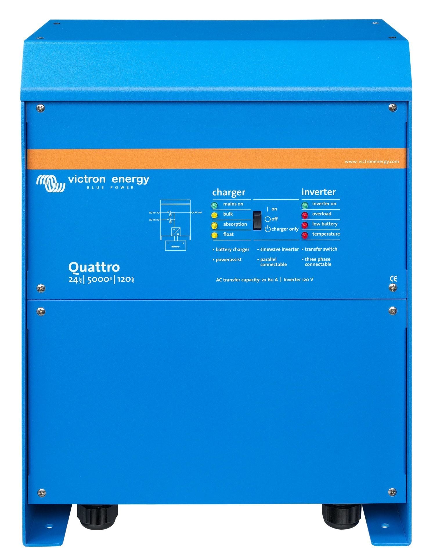 Victron İnvertör/Şarj Cihazı Quattro 24/5000/120-100/100 Inverter/Charger (QUA245021010)