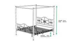 Pero Sultan Cibinlikli Tek Kişilik Genç-çocuk Odası Metal 90x190 90x200 Karyola