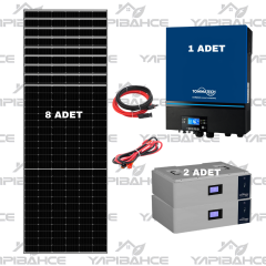 Yapı Solar TommaTech 7.2 Kw Lityum Akülü Hazır Solar Enerji Paketi