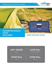 TommaTech 500W Taşınabilir Güç Kaynağı Power Station R Serisi
