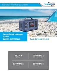 TommaTech 512W Taşınabilir Güç Kaynağı Power Station V Serisi