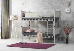 Elegan Genç Çocuk Odası Ahşap Başlıklı 90x190 Ve 90x200 Yatak Ölçülü Metal Ranza Ve Karyola