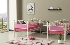 Zümrüt Bebek Çocuk Odası Ahşap Başlıklı 70x130 Ve 80x160 Yatak Ölçülü Metal Ranza Ve Karyola