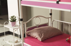 Zümrüt Bebek Çocuk Odası Ahşap Başlıklı 70x130 Ve 80x160 Yatak Ölçülü Metal Ranza Ve Karyola