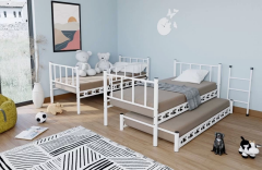 Zambak Genç Çocuk Odası 90x190 Ve 90x200 Yatak Ölçülü Metal Yavrulu Ranza Ve Karyola