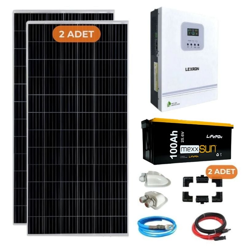 3 kW Lityum Akülü Karavan Solar Enerji Paketi