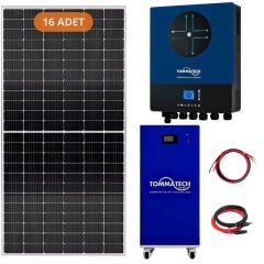 Tommatech XL 15 kW Lityum Akülü 11 kW MPPT İnverterli Hazır Solar Enerji Paketi