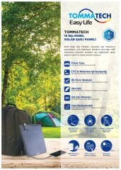 TommaTech Easy Life 15Wp Mobil Solar Şarj Paneli
