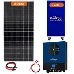 TommaTech 30 kW Lityum Akülü 11 kW MPPT İnverterli Hazır Solar Enerji Paketi