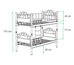 Bitez 90x190 Ve 90x200 Yatak Ölçülü Genç Çocuk Odası Metal Karyola Ve Ranza