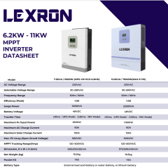 Lexron 6.2 kW 48 V Mppt 90-500v Pv Input 100a Mppt Akıllı Inverter Parallenebilir
