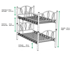 Papatya 90x190 Ve 90x200 Yatak Ölçülü Genç Çocuk Odası Metal Ranza Ve Karyola