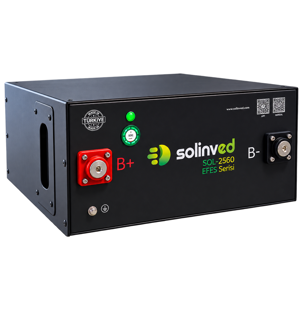 Solinved 25.6 V 100Ah Efes Serisi LiFePO4 Akü