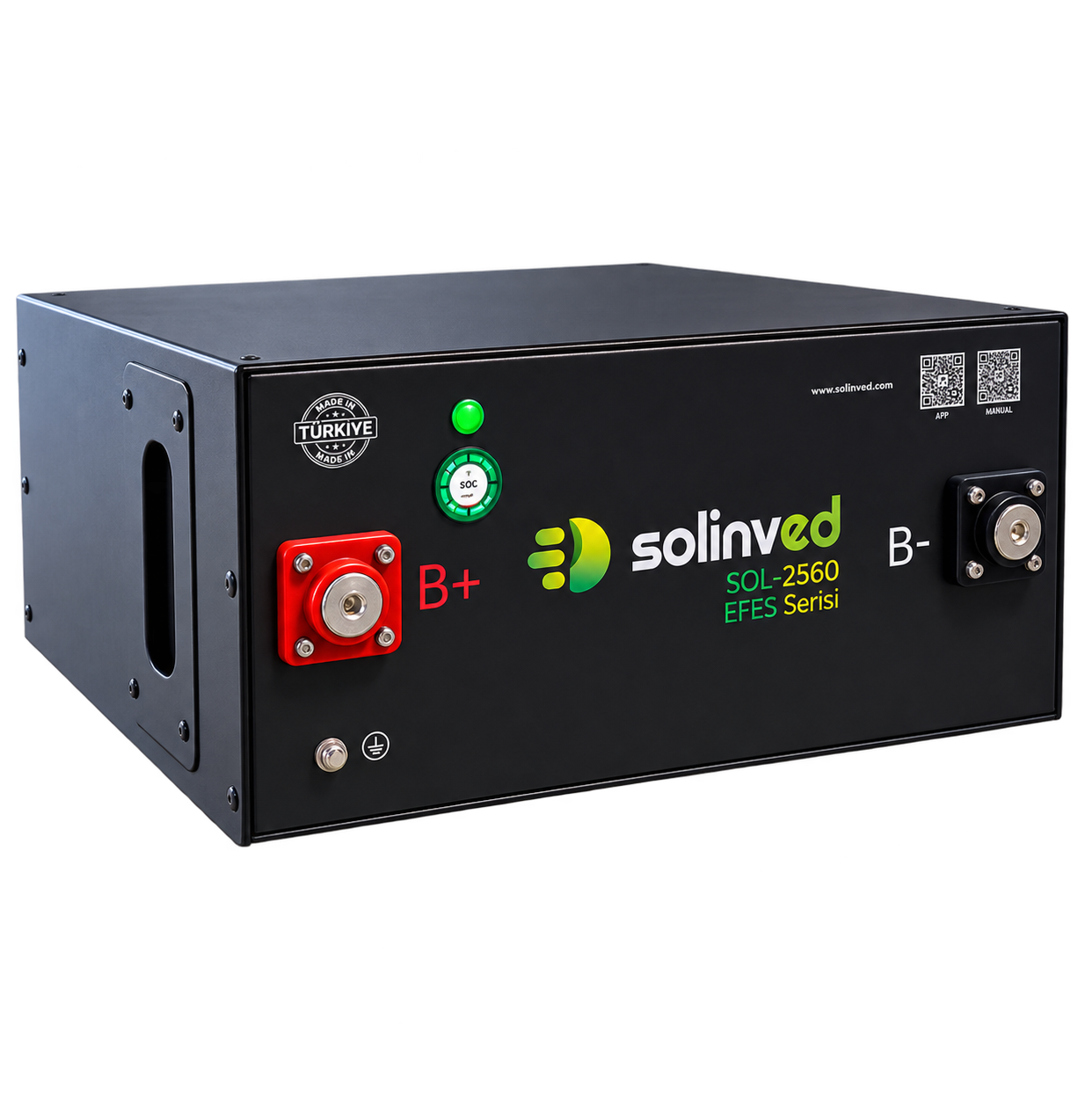 Solinved 25.6 V 100Ah Efes Serisi LiFePO4 Akü