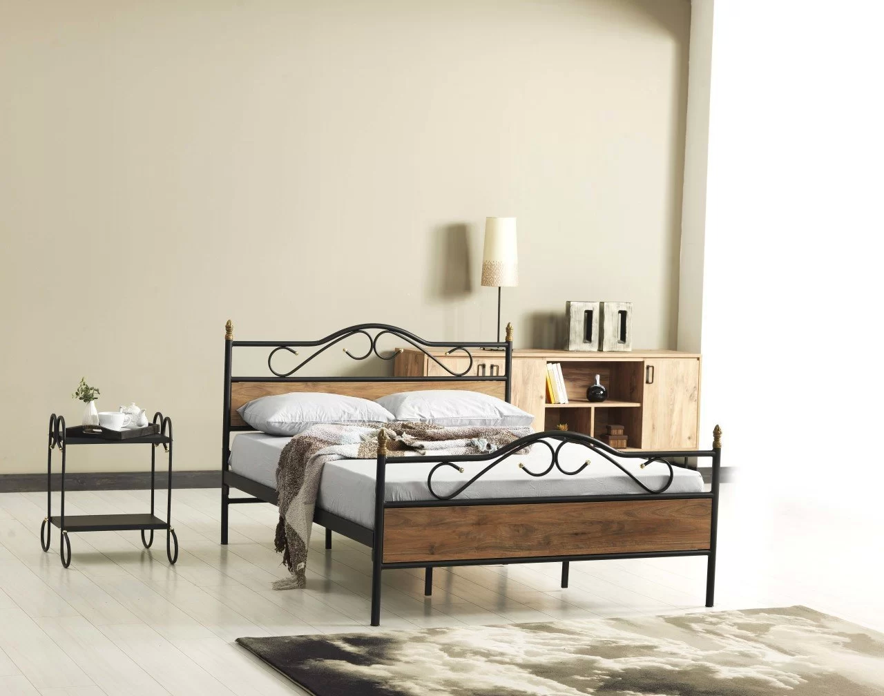 Bitez Çift Kişilik Yatak Odası Ferforje Metal 140x190 140x200 150x200 160x200 180x200 Karyola