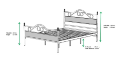 Bitez Çift Kişilik Yatak Odası Ferforje Metal 140x190 140x200 150x200 160x200 180x200 Karyola
