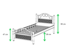 Paris 90x190 90x200 Tek Kişilik Genç-çocuk Odası Metal Karyola