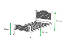 Milan 90x190 90x200 Tek Kişilik Genç-çocuk Odası Metal Karyola