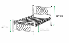 Carme Tek Kişilik Genç-çocuk Yatak Odası Ferforje Metal 90x190 90x200 Karyola