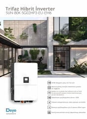 DEYE 80 kW Hibrit Trifaze HV On Grid İnverter