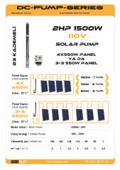 Mexxsun 2 Hp 1500 W 110 V Dc Pompa 150 Metre Derinlik (3RDC3.8-180-110-1500)
