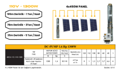 Mexxsun DC Pompa 1.6Hp / 1300W / 110V (4DC6-112-110-1300)