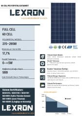 Lexron 295W Polikristal Güneş Paneli
