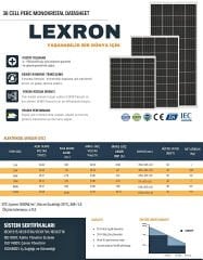 Lexron 220 W PERC Monokristal Güneş Paneli