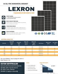 Lexron 55 W PERC Monokristal Güneş Paneli