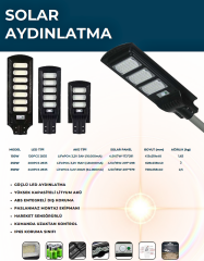 Lexron 350W Güneş Panelli Led Solar Aydınlatma Armatürü