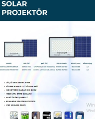 Lexron 100W Güneş Panelli Solar Led Projektör