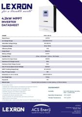 Lexron 24 V 4.2 KW Mppt 90-500V DC Input Yüksek Voltaj Tam Sinüs Akıllı İnverter