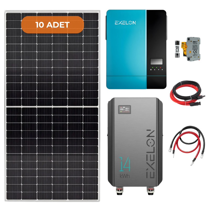 Exelon 11 kW İnverterli 14,3 kWh Lityum Depolamalı Hazır Solar Enerji Paketi