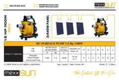 Mexxsun DC Yüzey Pompa 1.5Hp 1100W (SFP20-17-1100W/96V)