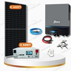 Yapı Solar 7.2 Kw İnverter 10 kW Depolamalı Lityum Akülü Hazır Solar Enerji Paketi