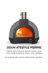 Hybrid 66 Gazlı Ve Odun Ateşli Taş Fırın - Gri - Pizza, Pide, Lahmacun, Ekmek, Güveç Taşfırını