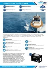 TommaTech 12.8 V 100 AH Marin Bluetooth Lityum Batarya
