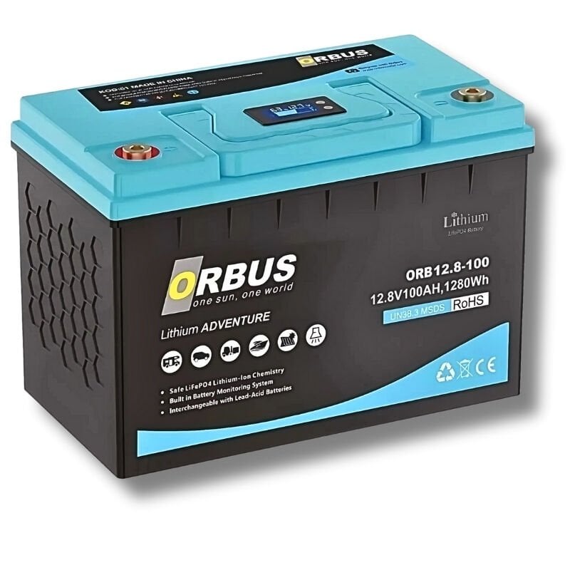 Orbus 12.8 V Volt 100 Amper Lityum Lifepo4 Akü