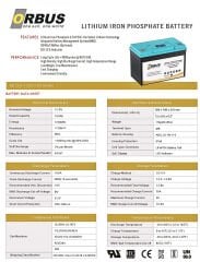 Orbus 12.8 V Volt 100 Amper Lityum Lifepo4 Akü