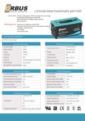 Orbus 12.8 V Volt 200 Ah Amper 2560 Wh Lityum Batarya Lifepo4 Lityum Akü
