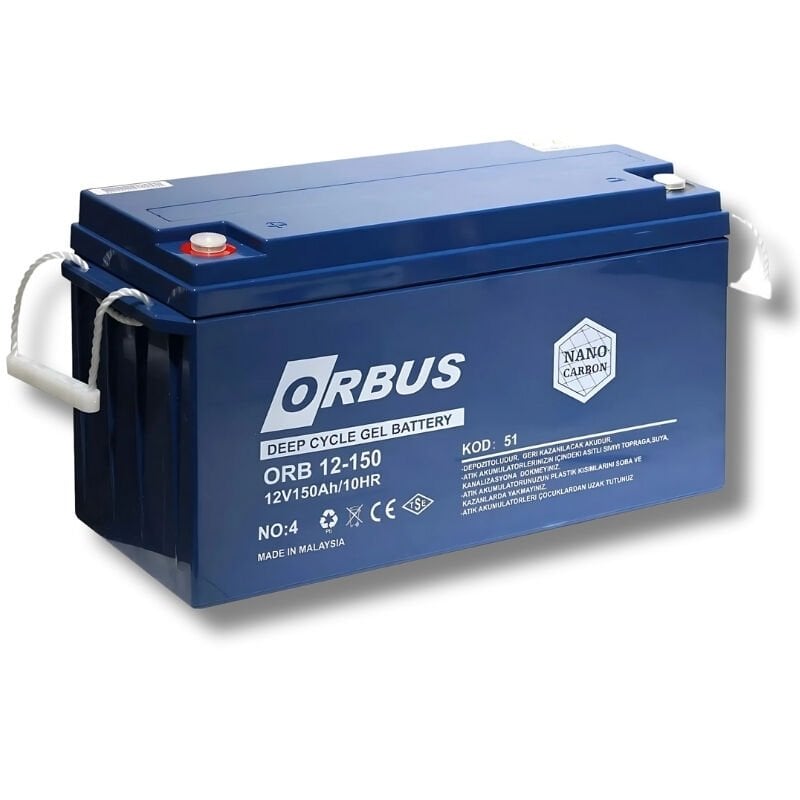 Orbus 12 V 150 Amper Derin Döngü Karbon Jel Akü