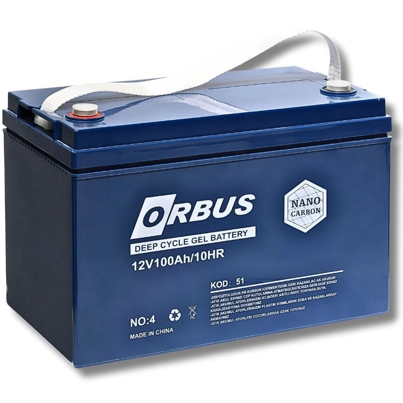 Orbus 12v 100 Amper Derin Döngü Karbon Jel Akü