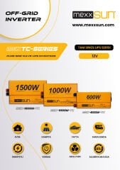 Mexxsun Tam Sinüs UPS İnverter (Remote Ekran) 12V 1500W