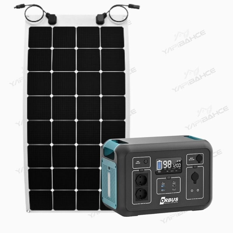 Yapı Solar Orbus 1200 W Taşınabilir Güç Kaynağı Power Station 110WP Esnek Panel Paketi